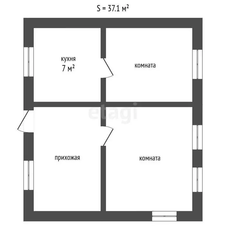 2-комнатная квартира: село Беркут, Садовая улица, 9 (37.1 м) - Фото 1