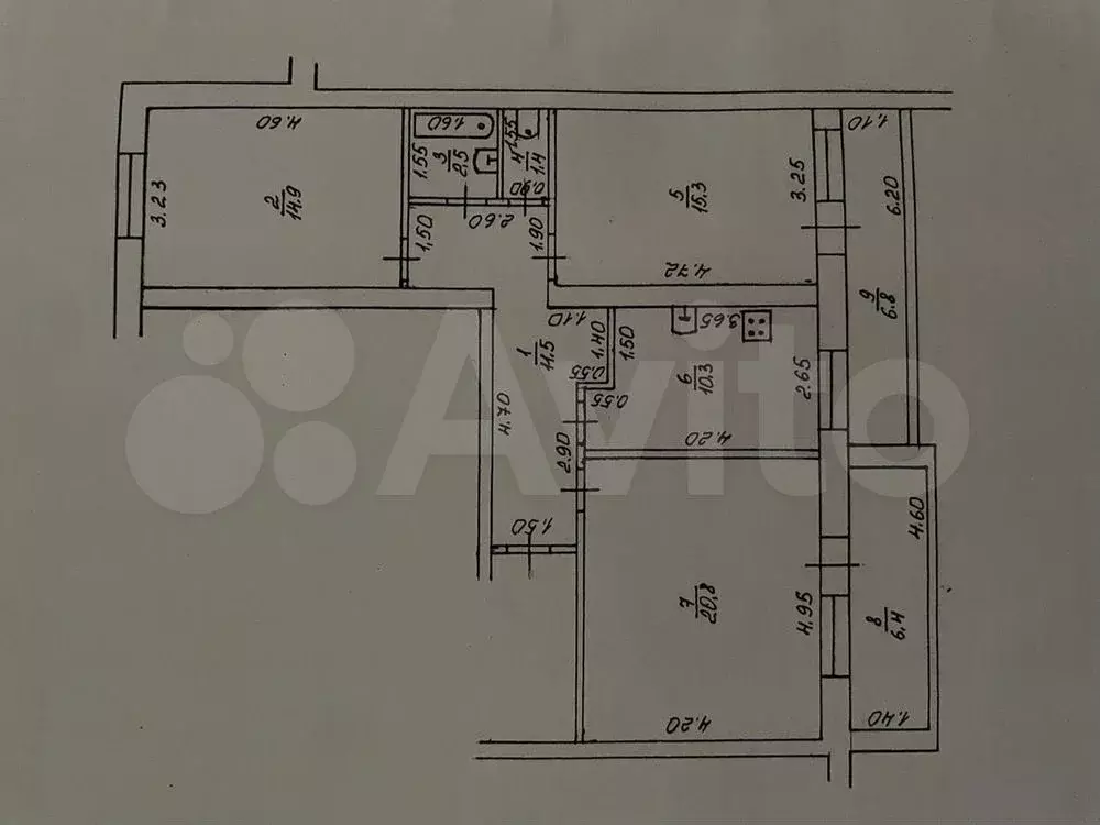 3-к. квартира, 90 м, 4/6 эт. - Фото 0