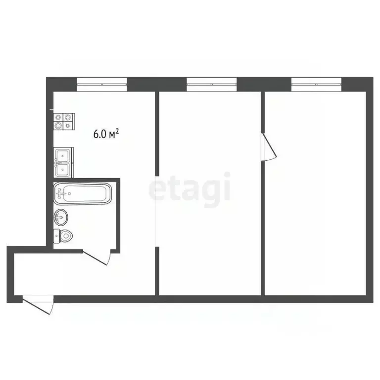 2-к кв. Забайкальский край, Чита ул. Ленина, 27 (42.2 м) - Фото 2