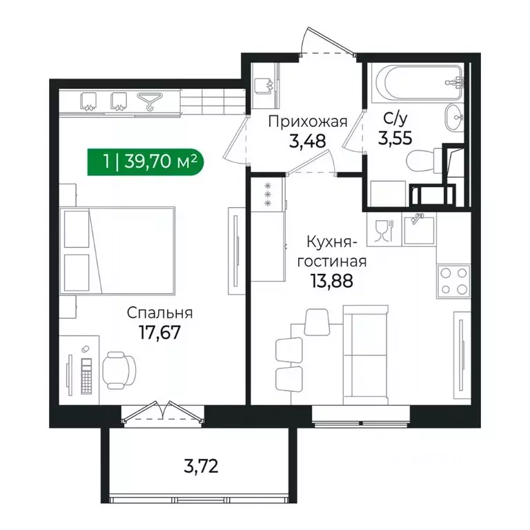 1-к кв. Ленинградская область, Сертолово Всеволожский район, ... - Фото 1