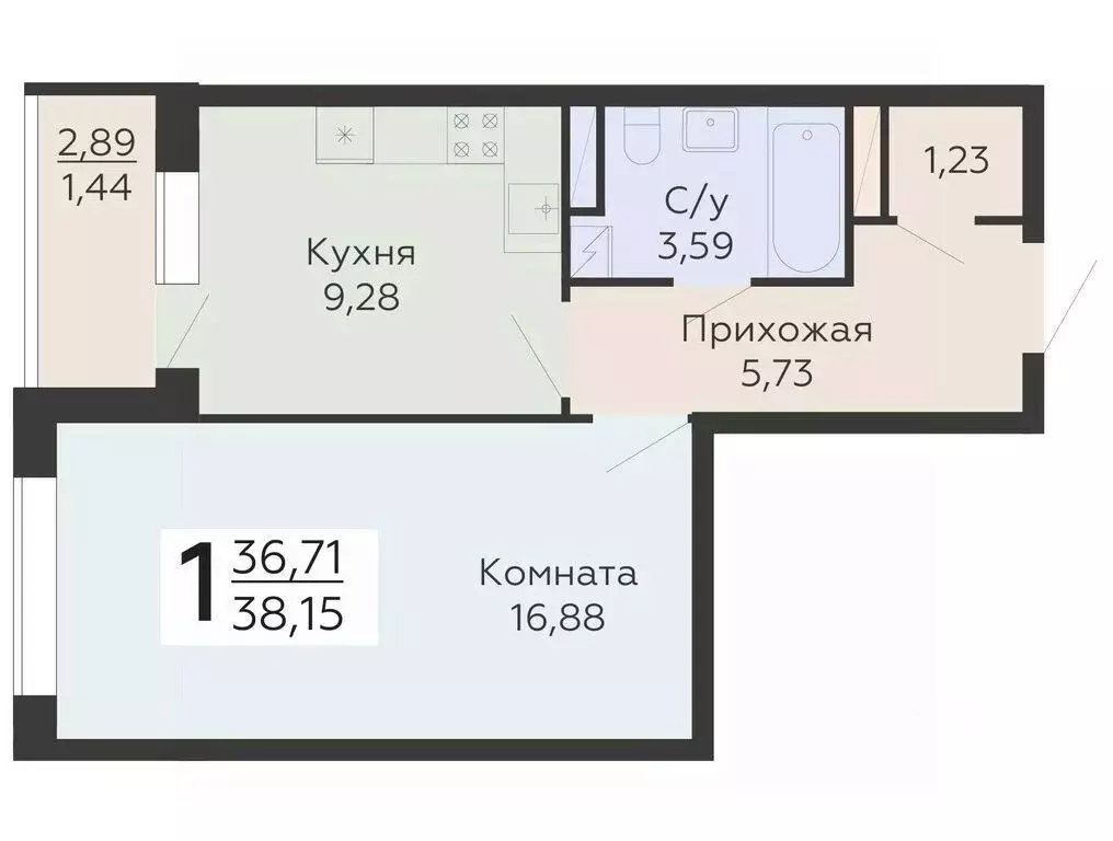 1-к кв. Воронежская область, Воронеж Никитинские сады жилой комплекс ... - Фото 0