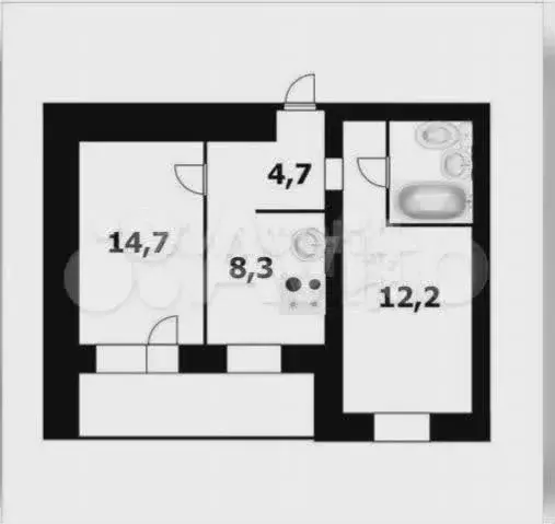 2-к. квартира, 45,9 м, 4/9 эт. - Фото 0