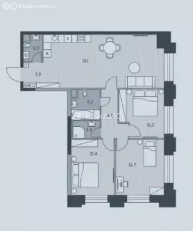 3-комнатная квартира: Москва, улица Архитектора Власова, 71к1 (84.9 м) - Фото 1