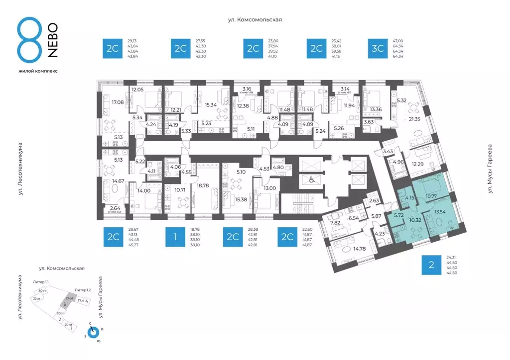 2-к кв. Башкортостан, Уфа Глумилино-1 мкр, 8-е Небо жилой комплекс ... - Фото 2