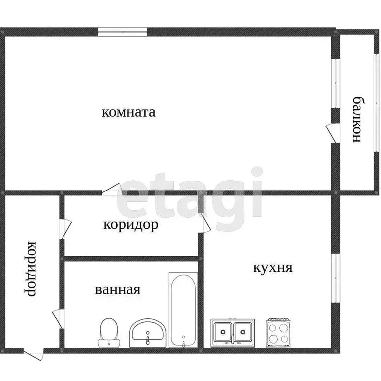 1-комнатная квартира: Нижний Тагил, улица Пархоменко, 32 (27.7 м) - Фото 1