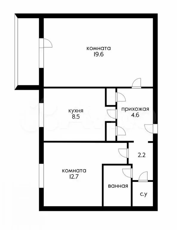 2-к. квартира, 52,7 м, 9/9 эт. - Фото 0