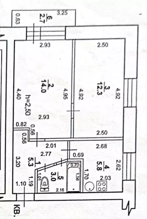 2-комнатная квартира: Стерлитамак, улица Имая Насыри, 7 (40.4 м) - Фото 2