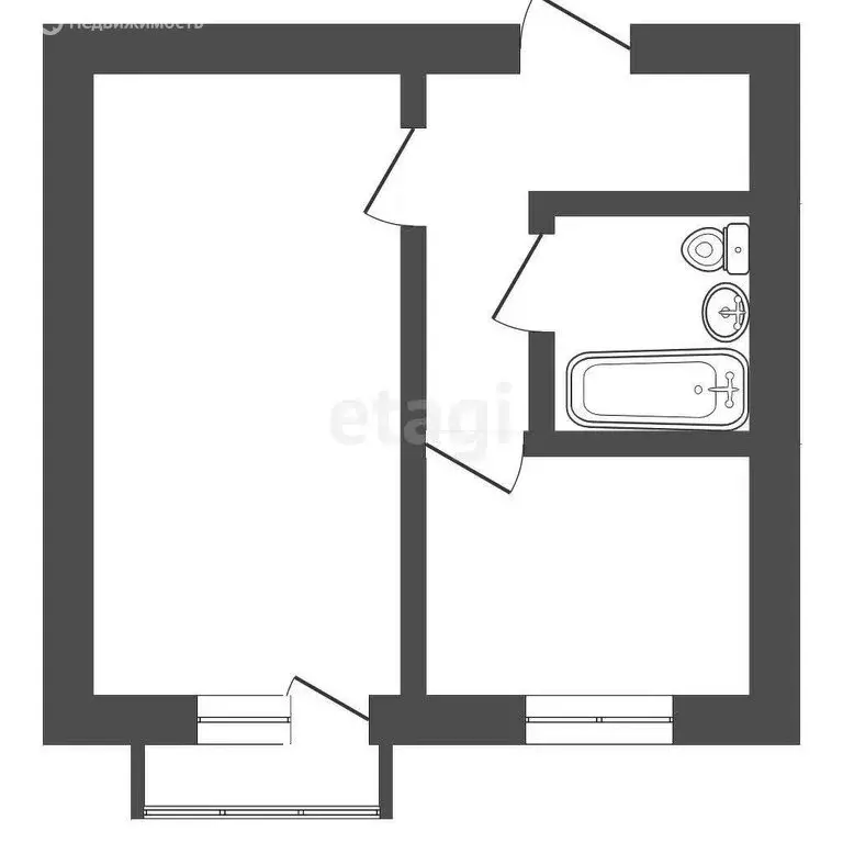 1-комнатная квартира: Ишим, улица Карла Маркса, 57А (33 м) - Фото 1