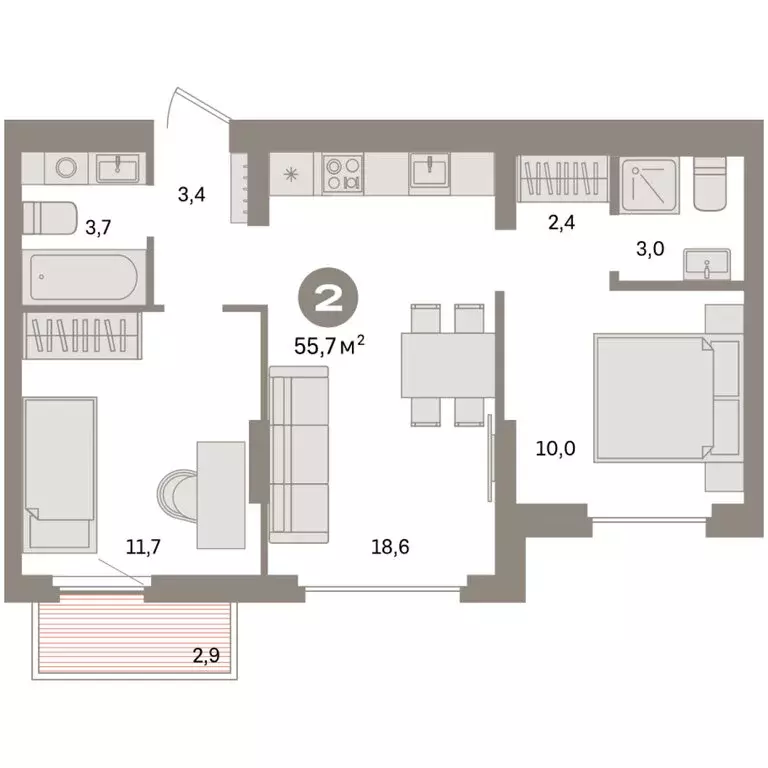 1-комнатная квартира: Екатеринбург, жилой район Сортировочный, ... - Фото 1