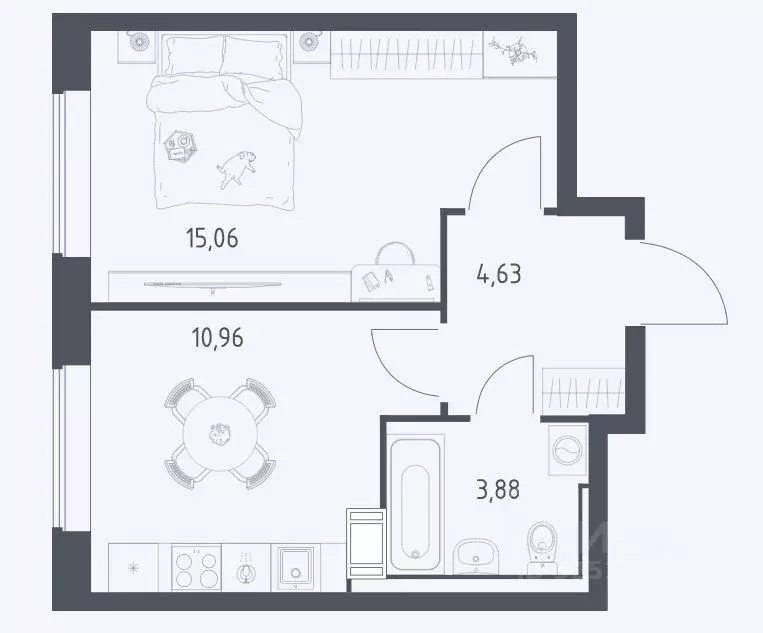 1-к кв. Московская область, Люберцы городской округ, Мирный пгт ул. ... - Фото 1
