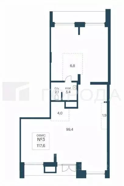 Офис в Новосибирская область, Новосибирск Кропоткинский жилмассив, ул. ... - Фото 2