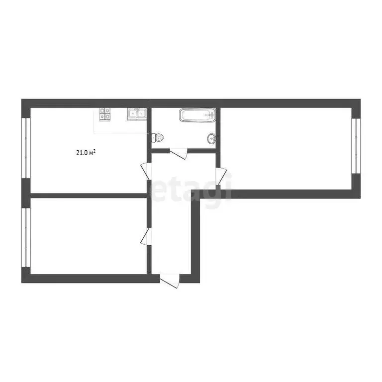 2-комнатная квартира: Нальчик, улица Тарчокова, 125А (75.6 м) - Фото 0