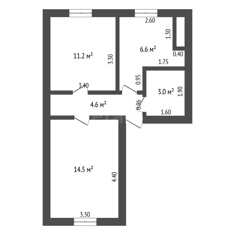 1-комнатная квартира: село Абатское, улица Кирова, 22 (30.6 м) - Фото 1