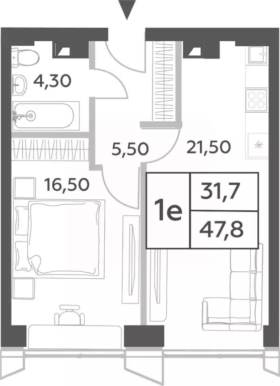 2-к кв. Москва Вилл Тауэрс жилой комплекс (47.8 м) - Фото 0