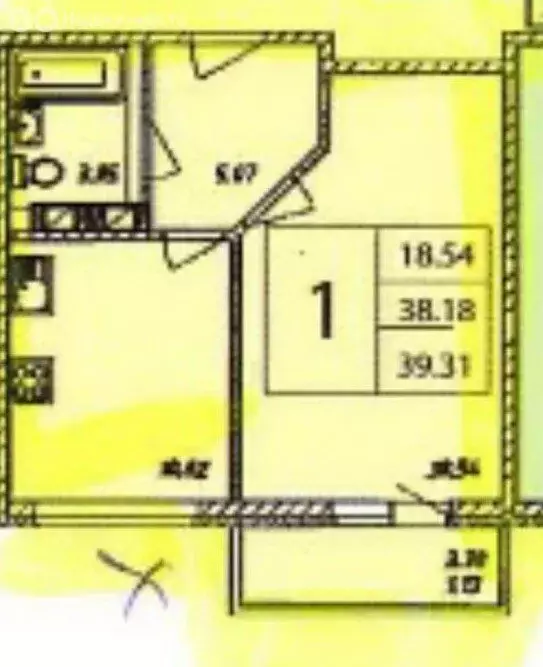 1-комнатная квартира: деревня Янино-2, Рябиновая улица, 8к2 (38.2 м) - Фото 0