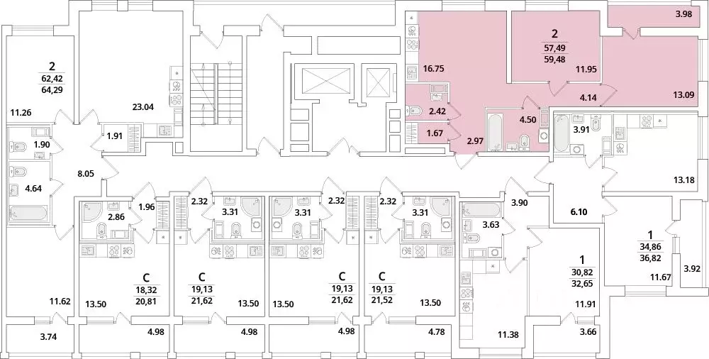 2-к кв. Санкт-Петербург Кубинская ул., 82к2 (59.48 м) - Фото 1