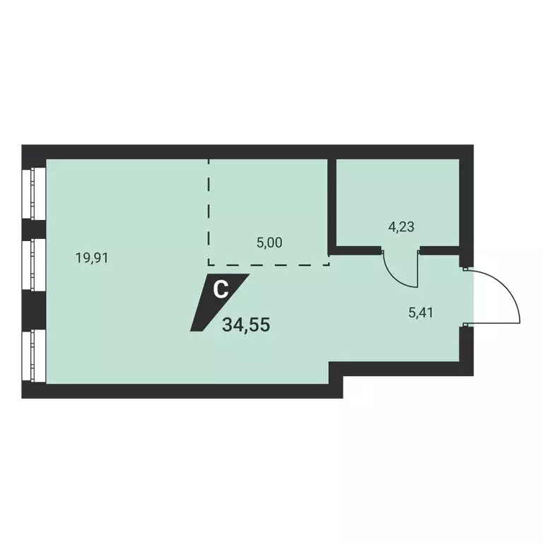 1-комнатная квартира: Екатеринбург, Монтёрская улица, 8 (34.55 м) - Фото 1