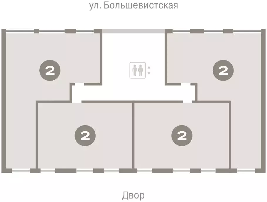 2-комнатная квартира: Новосибирск, Октябрьский район, микрорайон ... - Фото 1