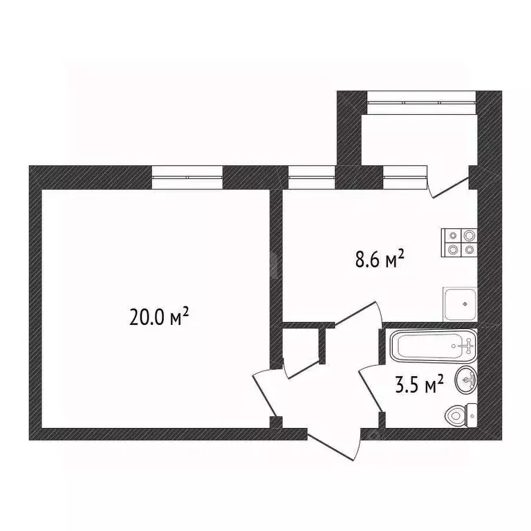 1-к кв. Калужская область, Жуков ул. Ленина, 32 (35.6 м) - Фото 2