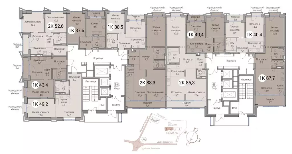 3-к кв. Новосибирская область, Новосибирск Овражная ул., 2А (85.3 м) - Фото 2