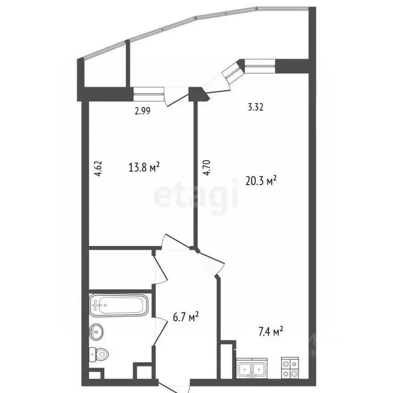 2-к кв. Московская область, Пушкино ул. Добролюбова, 32к2 (58.0 м) - Фото 2