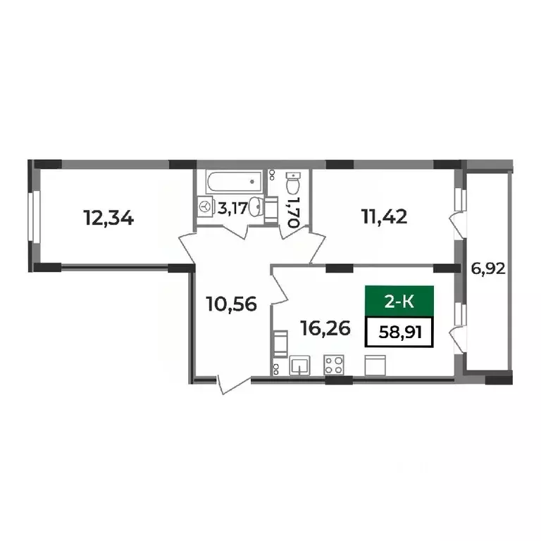 2-к кв. Владимирская область, Ковров Еловая ул., 11 (58.91 м) - Фото 0