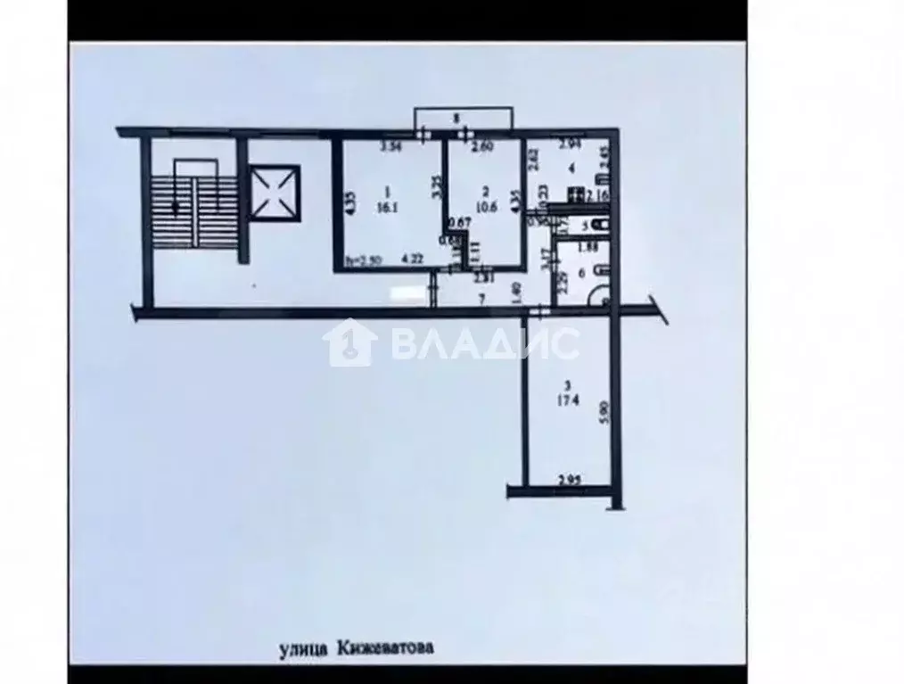 3-к кв. Пензенская область, Пенза ул. Кижеватова, 17 (64.0 м) - Фото 2