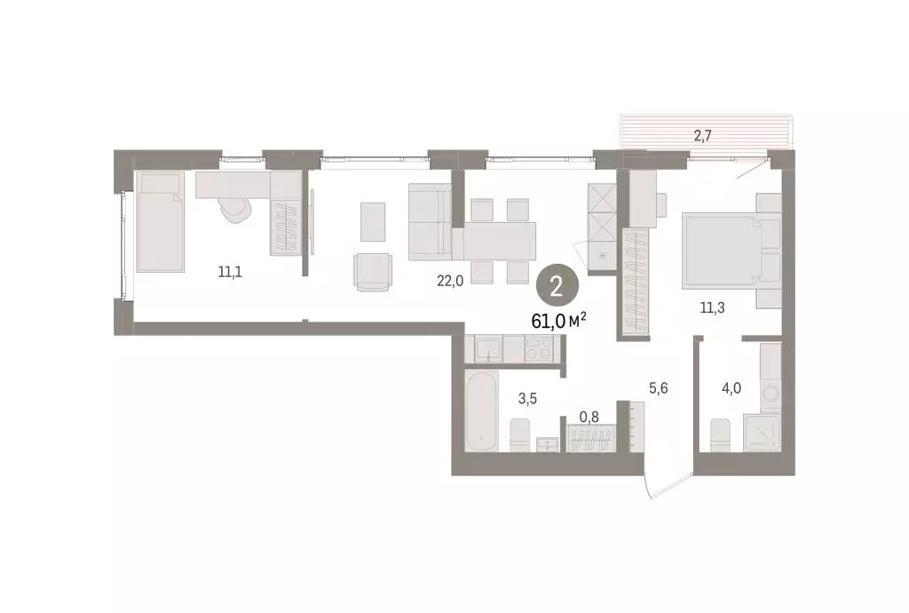 2-комнатная квартира: Екатеринбург, жилой район Сортировочный, ... - Фото 2
