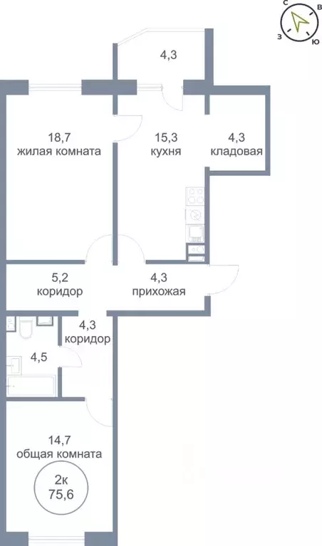 2-к кв. Ханты-Мансийский АО, Нефтеюганск 5-й мкр, 50 (75.6 м) - Фото 0