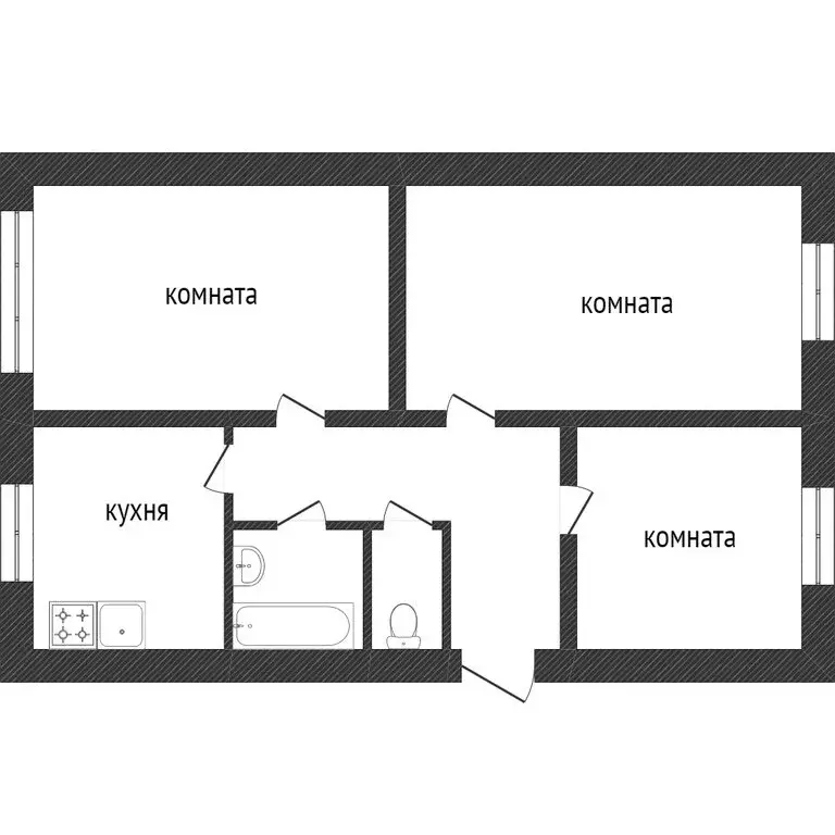 3-комнатная квартира: Златоуст, улица Ленина, 22 (76.3 м) - Фото 1