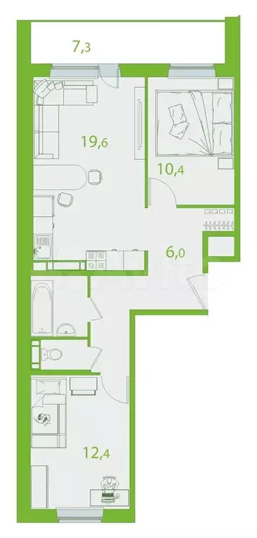 3-к. квартира, 61 м, 9/17 эт. - Фото 0