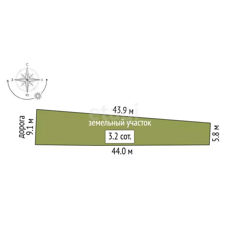 Участок в Ялуторовск, СТ Рассвет (3.22 м) - Фото 1