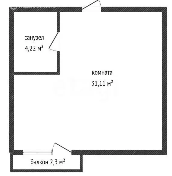 Квартира-студия: территория Цемдолина, Солнечная улица, 2 (35.6 м) - Фото 1