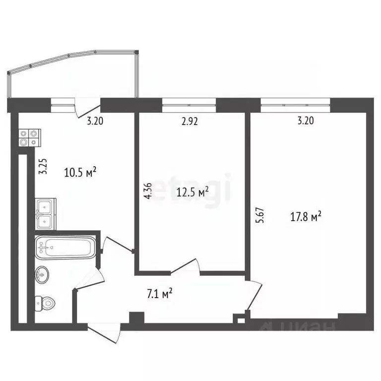 2-к кв. Калужская область, Калуга Аллейная ул., 6 (50.0 м) - Фото 2
