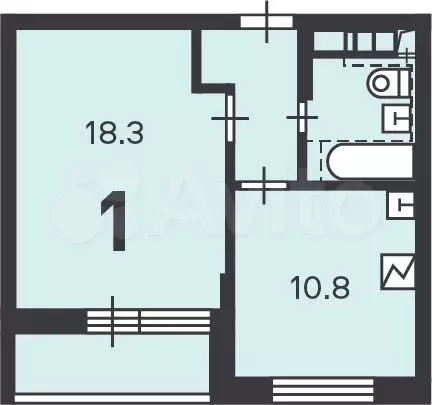 Аукцион: 1-к. квартира, 37 м, 4/22 эт. - Фото 1