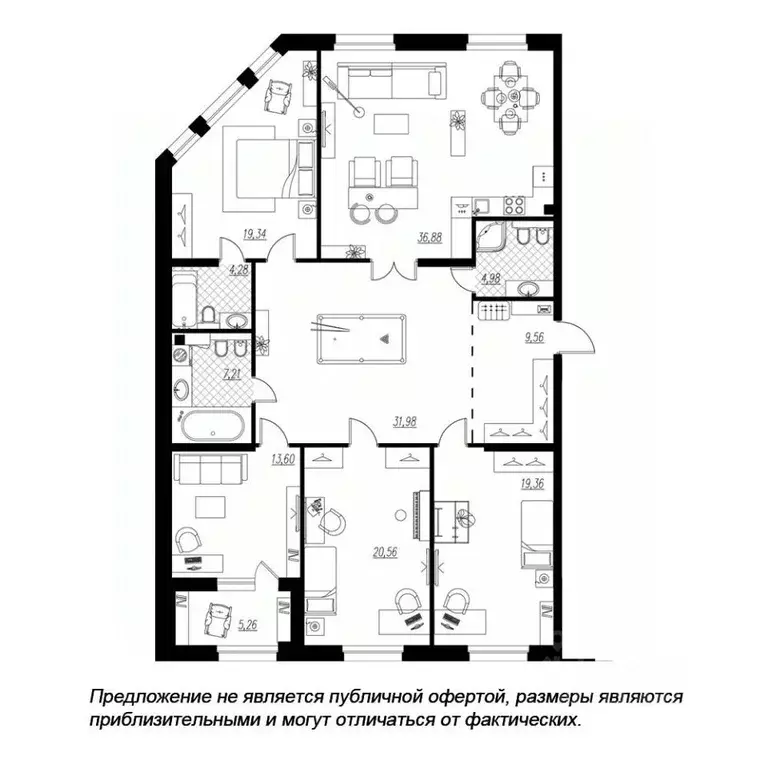 4-к кв. Санкт-Петербург проезд Петровская коса, 6к1 (172.6 м) - Фото 0