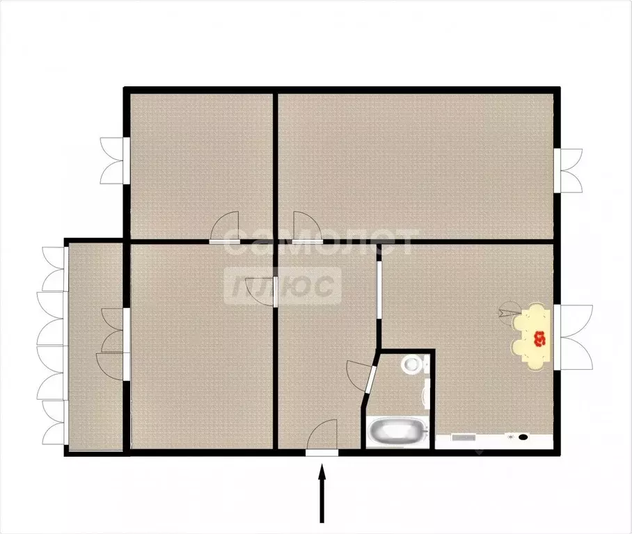 3-к кв. Пензенская область, Пенза ул. Карпинского, 24 (63.2 м) - Фото 2