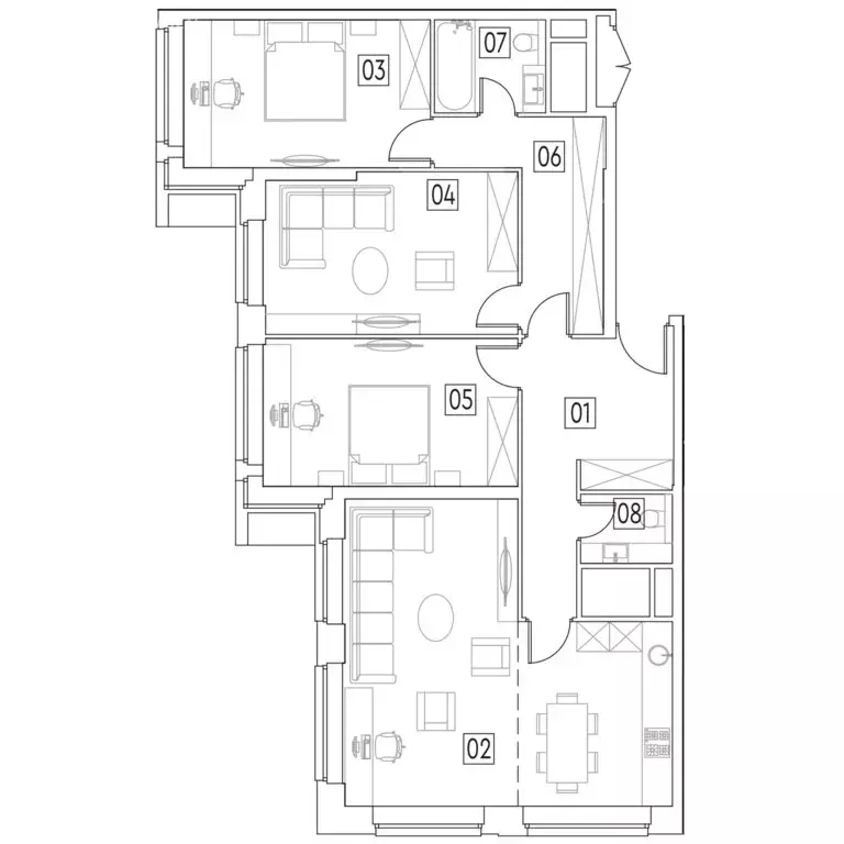 4-комнатная квартира: Москва, улица Ивана Франко, 6 (105.1 м) - Фото 1