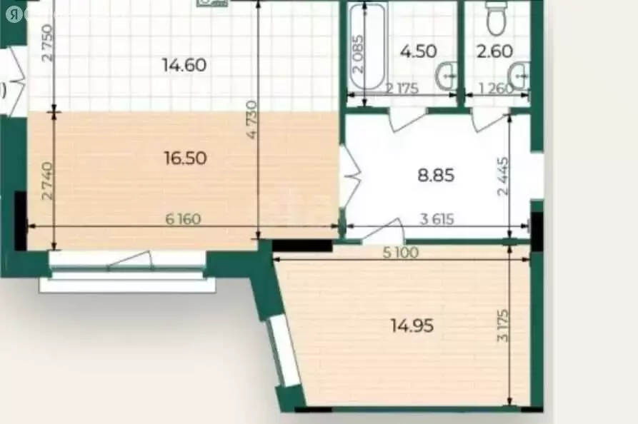 2-комнатная квартира: Казань, улица Абубекира Терегулова, 10А (61.6 м) - Фото 1