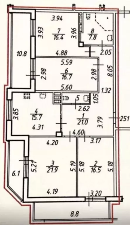 Квартира, 4 комнаты, 118.75 м - Фото 2