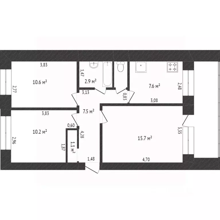 3-к кв. Хабаровский край, Хабаровск ул. Сысоева, 4 (90.0 м) - Фото 1
