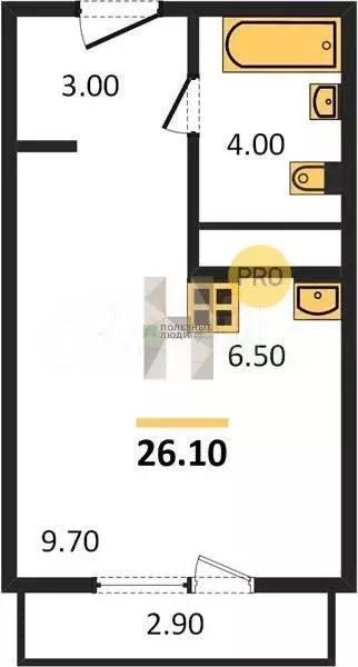 Квартира-студия, 26 м, 5/17 эт. - Фото 0