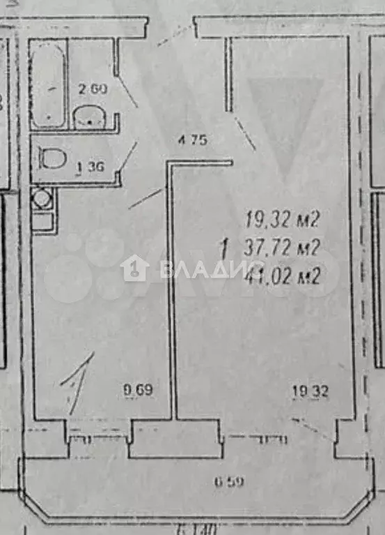 1-к. квартира, 41 м, 3/10 эт. - Фото 0