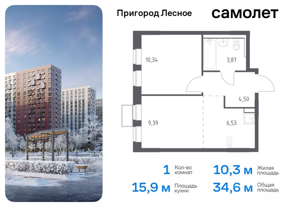 1-к кв. Московская область, Ленинский городской округ, Мисайлово пгт, ... - Фото 0