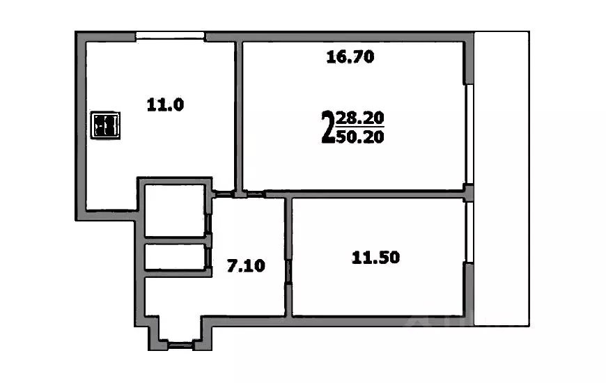 2-к кв. Москва Бирюлевская ул., 12К2 (50.0 м) - Фото 1