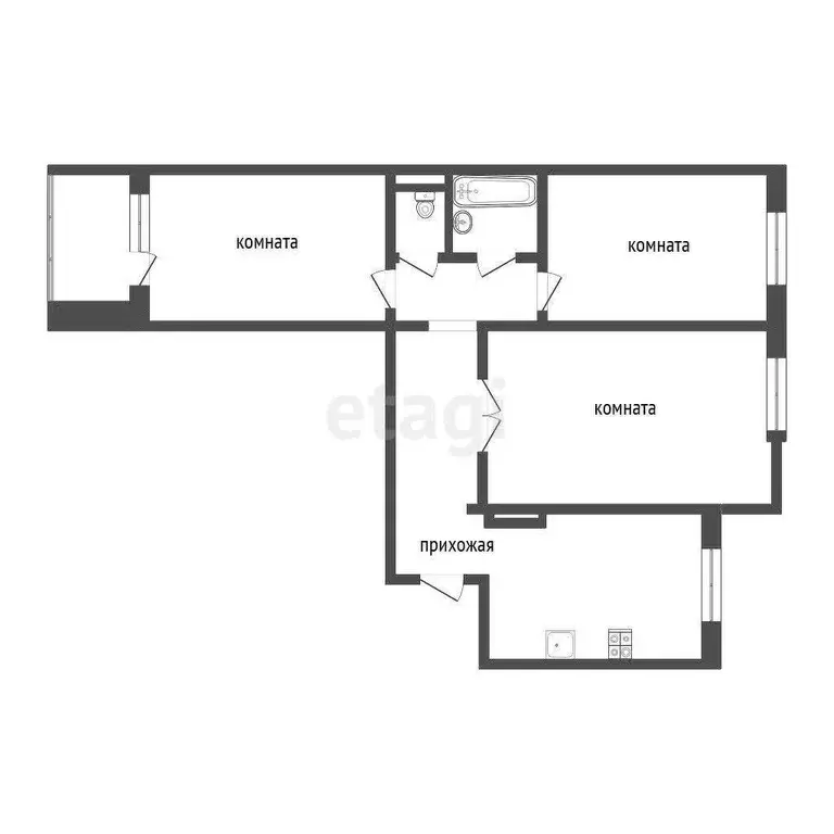 Квартира, 3 комнаты, 67 м - Фото 0