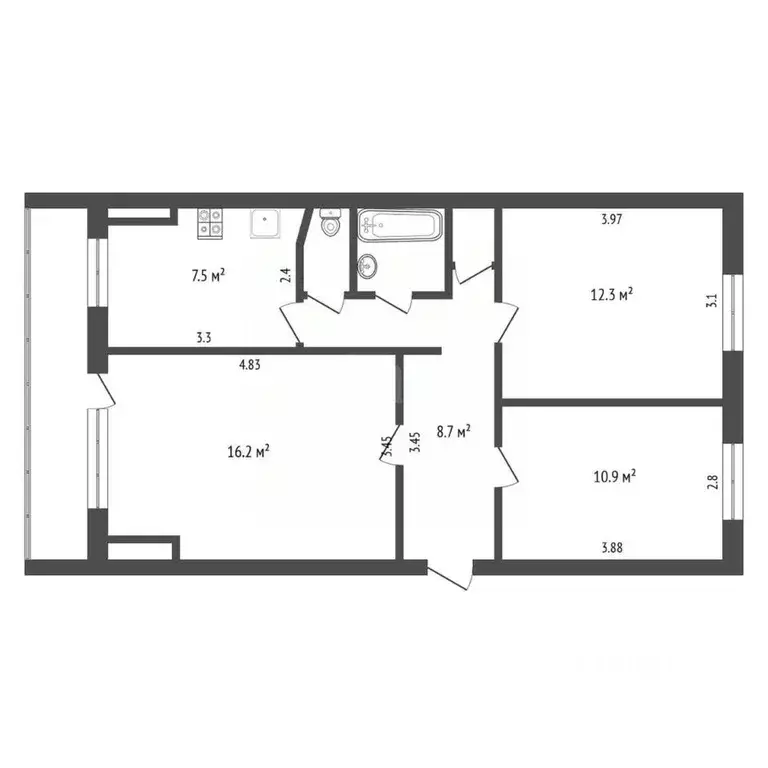 3-к кв. Саратовская область, Балашов ул. Орджоникидзе, 4 (59.4 м) - Фото 1