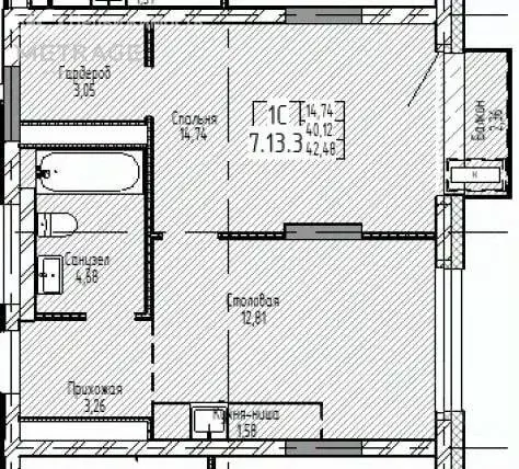 2-комнатная квартира: Новосибирск, улица Декабристов, 107к1 (42.48 м) - Фото 0