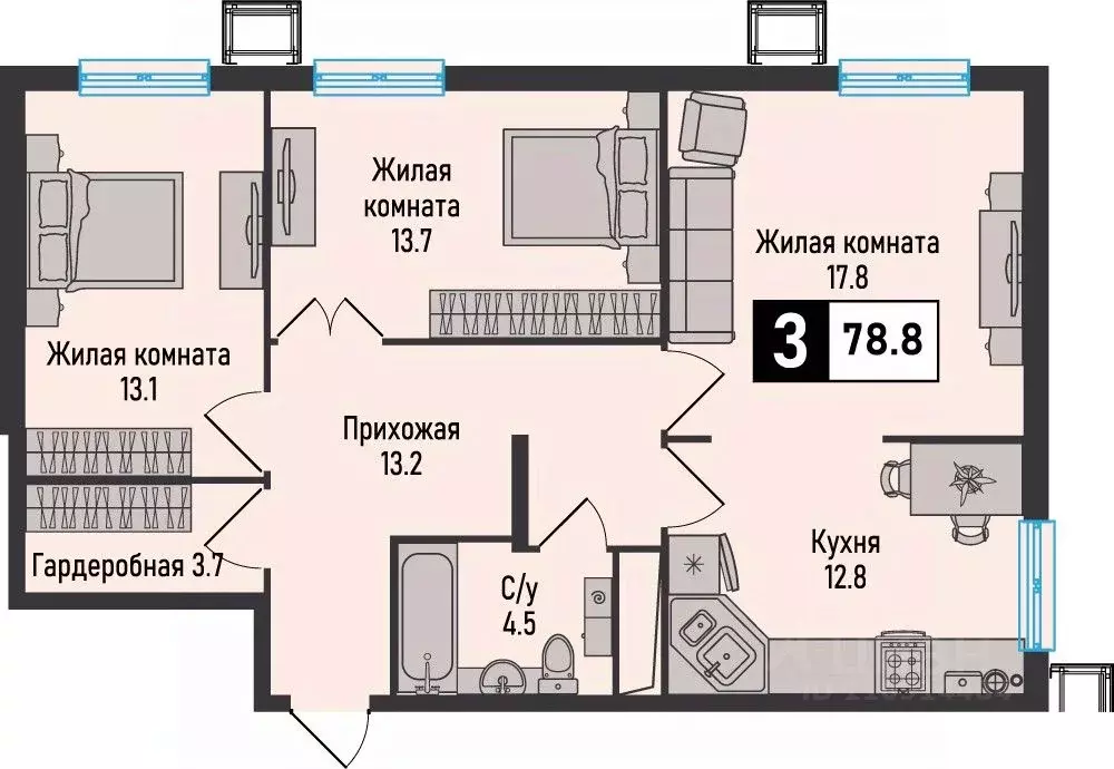 3-к кв. Ставропольский край, Железноводск городской округ, пос. ... - Фото 1