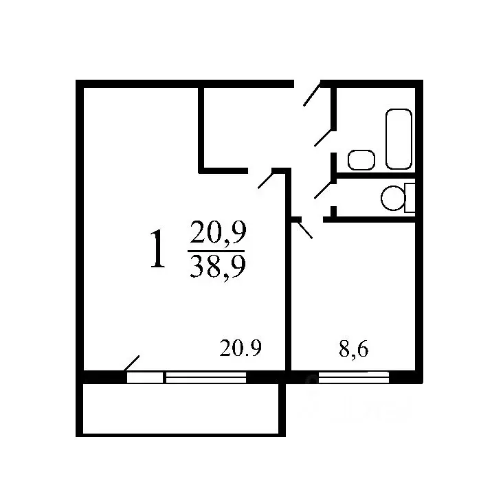 1-к кв. Москва Лебедянская ул., 17К1 (39.2 м) - Фото 0